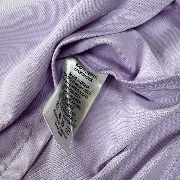 Foot Joy FJ Womens Golf Polo Purple Color Block Stitch Small Lavender New - Picture 6 of 12